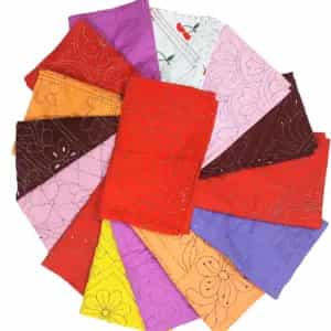 10 PC’s Multi color premium Cotton Very Beautiful Noksi katha For Baby08 Multicolor Premium Cotton Baby Nokshi Katha Combo (6 Pcs) | Handmade Quilt Set | Suta.bd
