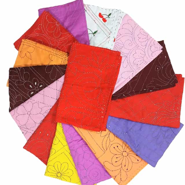 10 PC’s Multi color premium Cotton Very Beautiful Noksi katha For Baby08 Multicolor Premium Cotton Baby Nokshi Katha Combo (6 Pcs) | Handmade Quilt Set | Suta.bd