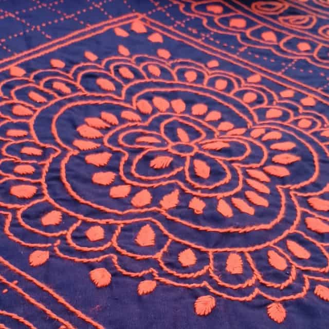 Baby Nakshi Katha Combo Set (4 Pcs) – Soft Cotton3 Navy Blue Baby Nakshi Katha Combo Set (4 Pcs) | Handmade Cotton Bedding | Suta.bd