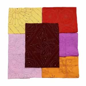 Combo Pack of 6 Pieces Baby Nokshi Katha – Multicolor1 Premium Baby Nakshi Katha Combo Pack (6 Pcs) | 3-Layer Handmade Cotton Bedding | Suta.bd