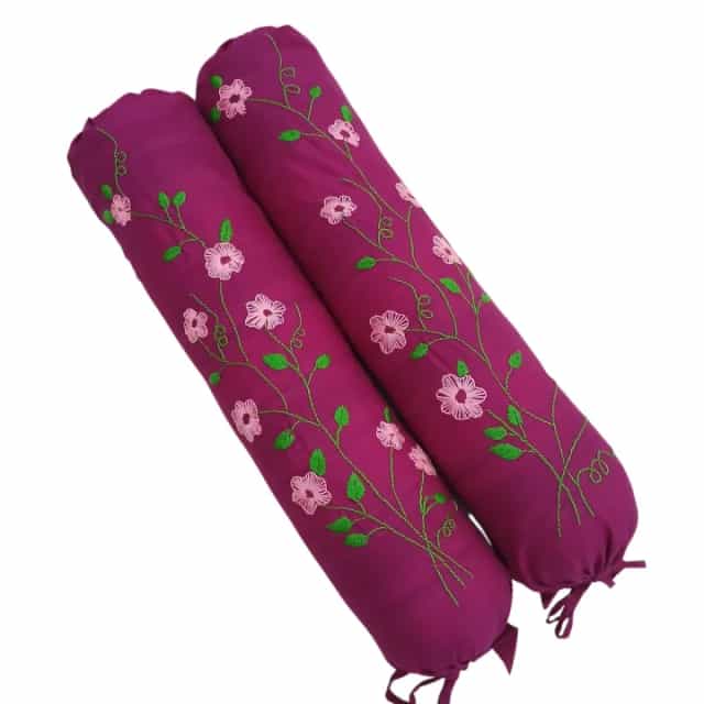 Handmade Baby Nokshi Katha Set (32×22 inch) with Pillow & 2 Bolster3 Handmade Plum Purple Nakshi Katha Set (4 Pcs) | Cotton Baby Bedding with Free Gift | Suta.bd