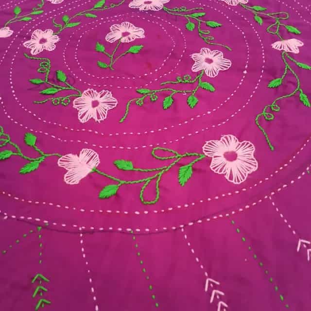 Handmade Baby Nokshi Katha Set (32×22 inch) with Pillow & 2 Bolster4 Handmade Plum Purple Nakshi Katha Set (4 Pcs) | Cotton Baby Bedding with Free Gift | Suta.bd