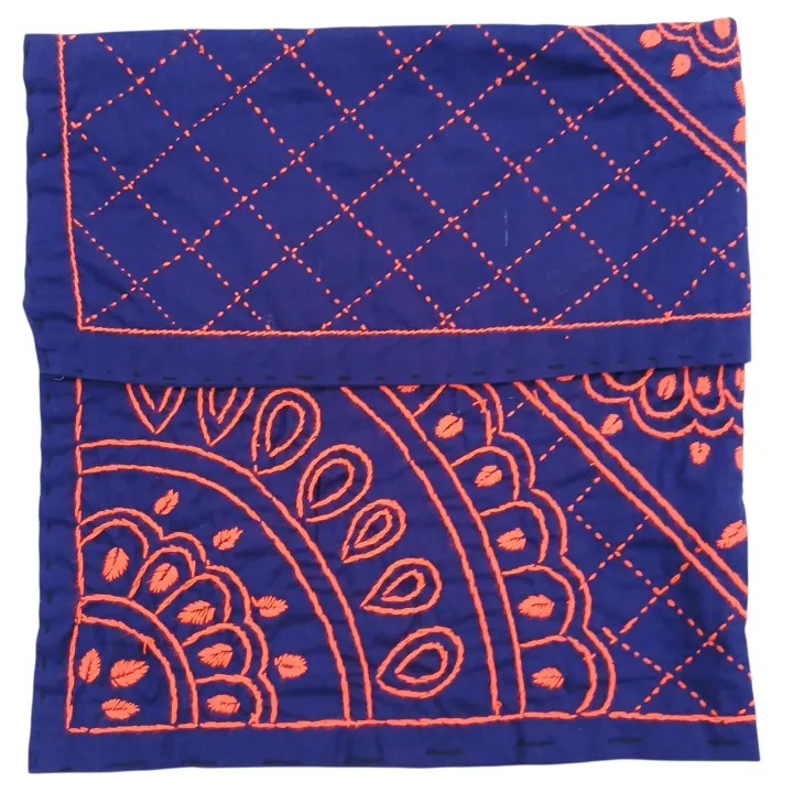Navy Blue Baby Nakshi Katha Combo Set (4 Pcs) | Handmade Cotton Bedding | Suta.bd