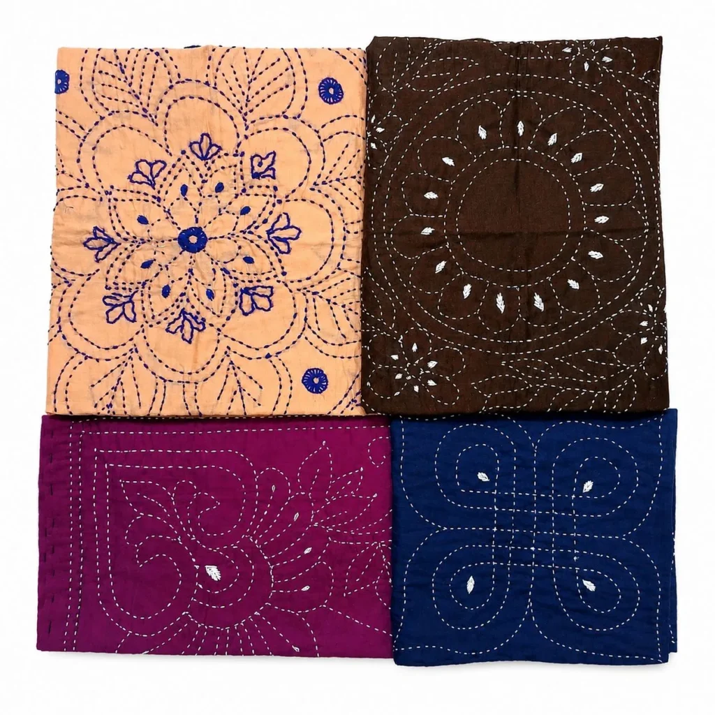 Handmade Baby Nakshi Katha Combo Pack (4 Pieces) | Multicolor Soft Cotton