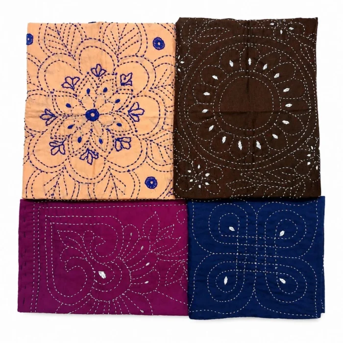 Handmade Baby Nakshi Katha Combo Pack (4 Pieces) | Multicolor Soft Cotton