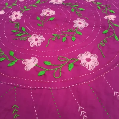 Handmade Plum Purple Nakshi Katha Set (4 Pcs) | Cotton Baby Bedding with Free Gift | Suta.bd